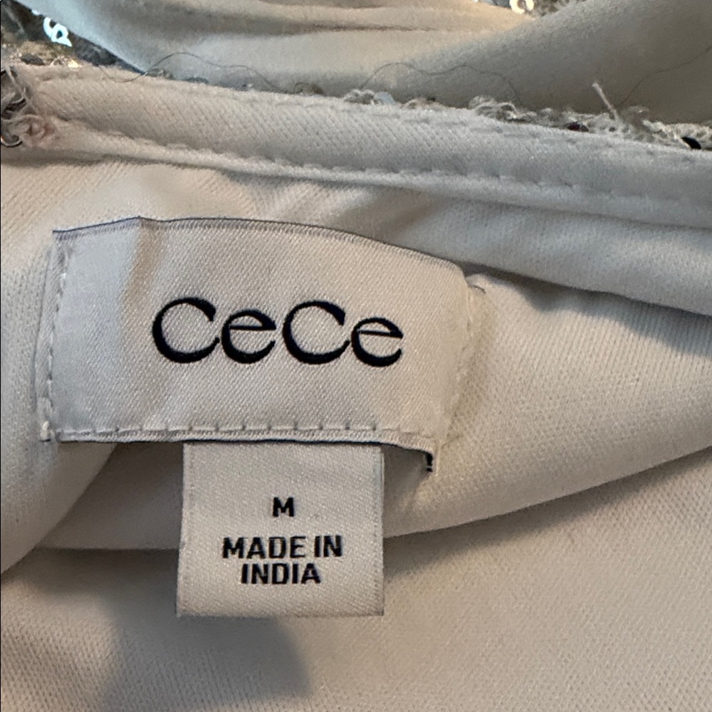CeCe Silver Sequin Midi Dress - Picture 3 of 7